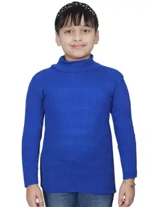 BAESD Girls Striped Turtle Neck Woollen Pullover Sweaters