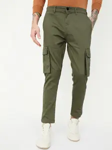 max Men Regular Fit Mid-Rise Cotton Cargos Trouser