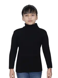 BAESD Girls Striped Woollen Pullover with Applique Detail