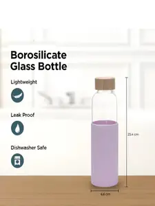 Kuber Industries Purple & Blue 3 Pieces Glass Water Bottles 550 ml