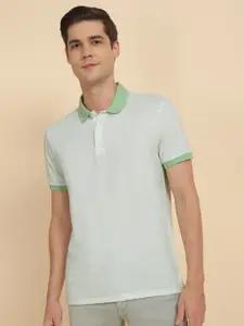 Allen Solly Self Design Polo Collar Cotton T-shirt