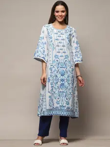 Biba Floral Printed Round Neck Kurta