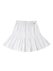Allen Solly Junior Girls Schiffli Self Design Pure Cotton Flared Skirt