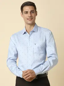 Allen Solly Slim Fit Micro Ditsy Printed Spread Collar Pure Cotton Formal Shirt
