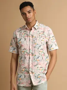 Allen Solly  Slim Fit Opaque Printed Casual Shirt