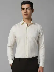 Louis Philippe Slim Fit Vertical Striped Pure Cotton Formal Shirt