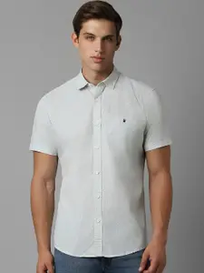 Louis Philippe Jeans Slim Fit Micro Disty Printed Pure Cotton Casual Shirt