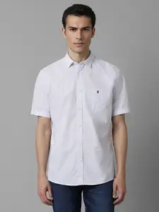 Louis Philippe Jeans Slim Fit Micro Ditsy Printed Spread Collar Cotton Casual Shirt