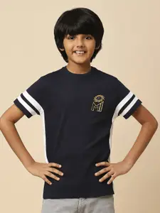 FanCode Kids Mumbai Indians Graphic Printed Round Neck Cotton T-Shirts