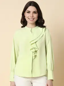 Allen Solly Woman Mandarin Collar Long Sleeves Casual Shirt