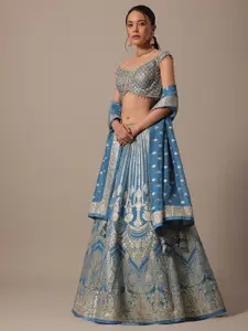 KALKI Fashion Woven Design Zari Banarasi Silk Ready to Wear Lehenga & Blouse With Dupatta