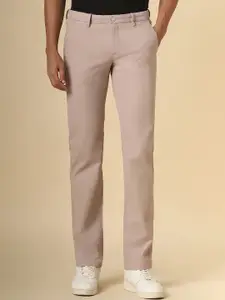Allen Solly Men Textured  Mid-Rise Slim Fit Trousers