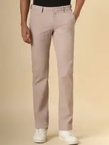 Allen Solly Men Mid-Rise Textured Slim Fit Trousers