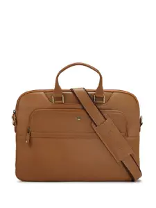 Da Milano Unisex Textured Leather 15 Inch Laptop Bag