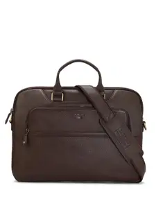 Da Milano Unisex Textured Leather 15 Inch Laptop Bag
