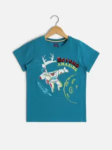 Allen Solly Junior Boys Printed Round Neck Short Sleeves Cotton T-shirt
