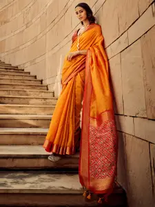 elora Bandhani Printed Patola Zari Saree