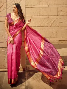 elora Geometric Printed Patola Zari Saree