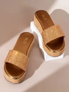 Inc 5 Embellished Open Toe Flatform Heels