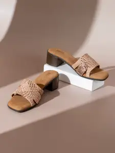 Inc 5 Embellished Open Toe Block Heels