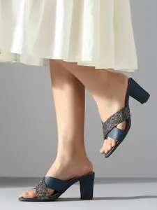 Inc 5 Embellished Open Toe Block Heels