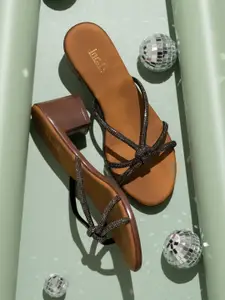 Inc 5 Embellished Open Toe Block Heels