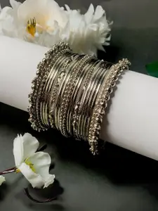 I Jewels Set Of 20 Silver-Plated Bangles