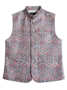 CAVIO Boys Printed Pure Cotton Nehru Jackets