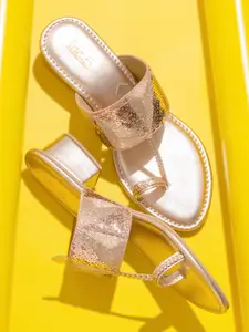 Inc 5 Embellished Open Toe Block Heels