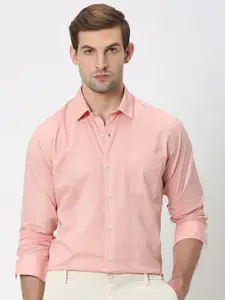Mufti Striped Spread Collar Long Sleeves Slim Fit Cotton Casual Shirt