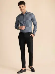 KAAPUS Checked Classic Slim Fit Pure Cotton Party Shirt
