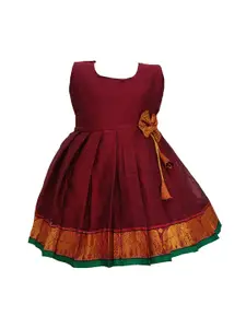 BAESD Infant Girls Masarai Silk Bow Fit & Flared Ethnic Dress