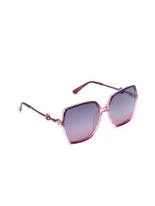 HASHTAG EYEWEAR Women Square Sunglasses with Polarised and UV Protected Lens TT-8223 RED
