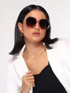 HASHTAG EYEWEAR Women Square Sunglasses with Polarised and UV Protected Lens