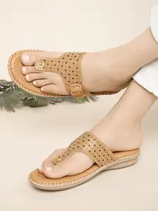 XE Looks Textured Doctor Ortho Open Toe Flats