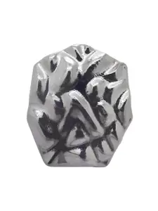 FEMMIBELLA Rhodium-Plated Hexagon Shaped Adjustable Finger Ring