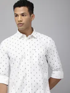 Van Heusen Sport Slim Fit Geometric Printed Pure Cotton Casual Shirt