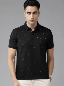 Van Heusen Sport Men Typography Printed Polo Collar T-shirt