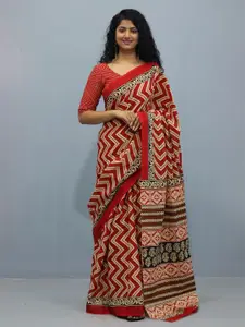 KIAARON Pure Cotton Block Print Saree