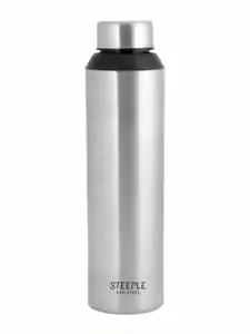 STEEPLE Silver-Toned Stainless Steel Solid Water Bottle 900 ml