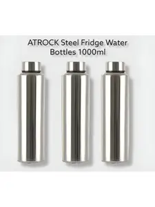 STEEPLE Silver-Toned 3 Pieces Stainless Steel Water Bottle