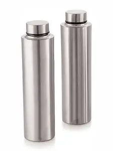 STEEPLE Silver-Toned 2 Pieces Stainless Steel Water Bottle 500ml