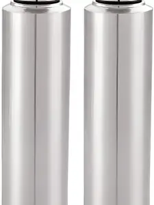 STEEPLE Silver-Toned 2 Pieces Stainless Steel Solid Water Bottle 950ml