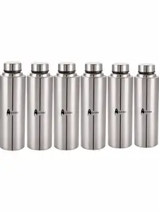 STEEPLE Silver-Toned 6 Pieces Stainless Steel Solid Water Bottle