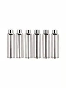 STEEPLE Silver-Toned 6 Pieces Stainless Steel Water Bottle 1 L Each