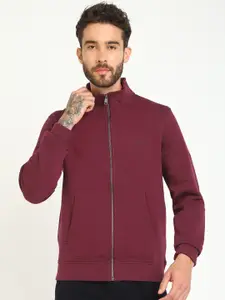 GUESS Mock Collar Long Sleeves Front-Open Sweatshirt