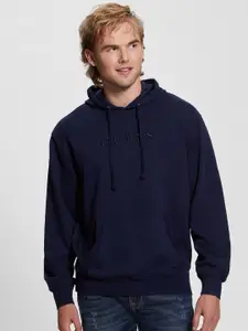 GUESS Hooded Neck Long Sleeves Cotton Pullover Sweatshirt