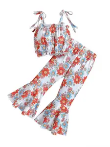 StyleCast x Revolte Girls Floral Printed Shoulder Straps Top With Palazzo