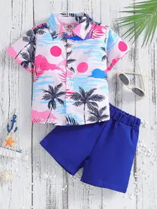 StyleCast x Revolte Boys Printed Shirt Collar Shirt With Short