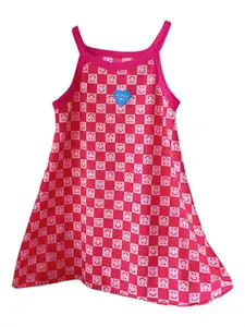 StyleCast x Revolte Girls Pink Conversational Print Cotton A-Line Dress